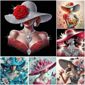 Lady-Full Round Diamond Painting-40x40cm