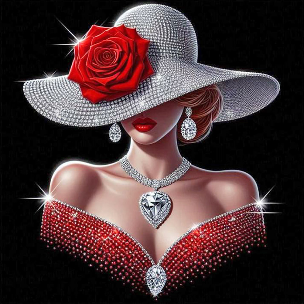 Lady-Full Round Diamond Painting-40x40cm