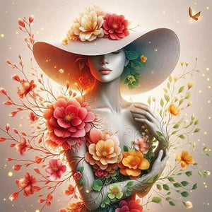 Lady-Full Round Diamond Painting-40x40cm