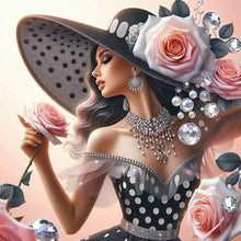 Load image into Gallery viewer, Lady-Full Round Diamond Painting-40x40cm
