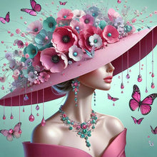 Load image into Gallery viewer, Lady-Full Round Diamond Painting-40x40cm
