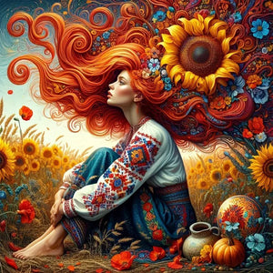 Girl-Full Round Diamond Painting-40x40cm