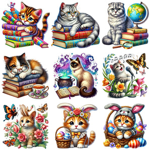 Cat-Full Round Diamond Painting-30x30cm