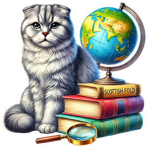 Cat-Full Round Diamond Painting-30x30cm