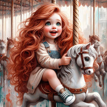 Load image into Gallery viewer, Life of Pets Girl-Full Round Diamond Painting-40x40cm
