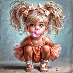 Life of Pets Girl-Full Round Diamond Painting-40x40cm