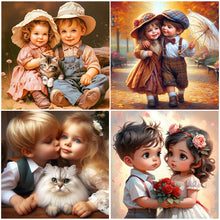 Load image into Gallery viewer, Valentine Girl-Full Round Diamond Painting-40x40cm
