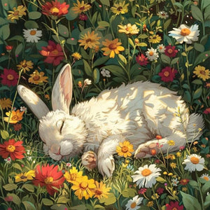 Rabbit-Full Round Diamond Painting-40x40cm