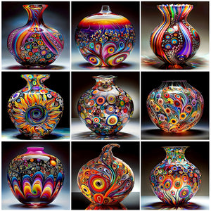 Vase-Full Round Diamond Painting-40x40cm