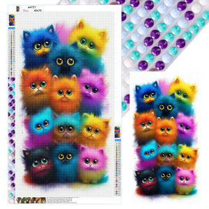 Cat-Full Round Diamond Painting-40x70cm-Large Size