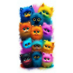 Cat-Full Round Diamond Painting-40x70cm-Large Size
