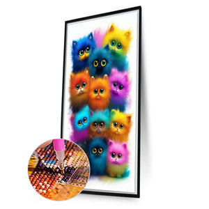 Cat-Full Round Diamond Painting-40x70cm-Large Size