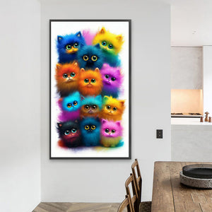 Cat-Full Round Diamond Painting-40x70cm-Large Size