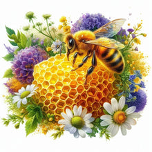 Load image into Gallery viewer, Bee Cat-Full Round Diamond Painting-30x30cm
