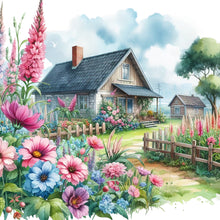 Load image into Gallery viewer, Garden House-Full Round Diamond Painting-40x40cm
