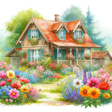 Load image into Gallery viewer, Garden House-Full Round Diamond Painting-40x40cm
