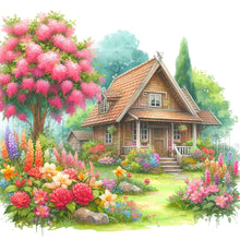 Load image into Gallery viewer, Garden House-Full Round Diamond Painting-40x40cm
