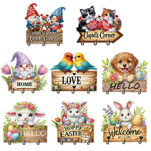 Gnome-Diamond Art Craft Wall Hooks