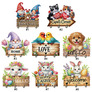 Gnome-Diamond Art Craft Wall Hooks