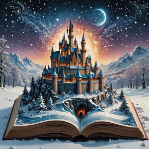 Book Horror Atmosphere-Full Round Diamond Painting-50x50cm