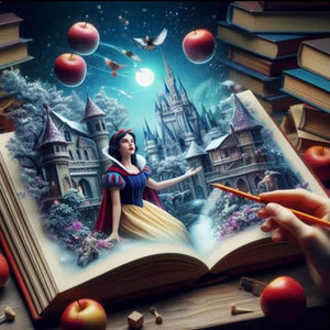 Book Horror Atmosphere-Full Round Diamond Painting-50x50cm