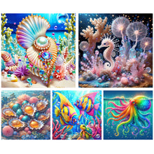 Load image into Gallery viewer, Seahorse Seaweed-Full Round Diamond Painting-40x40cm
