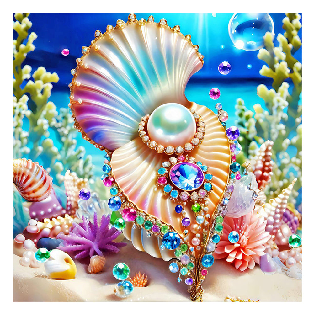 Seahorse Seaweed-Full Round Diamond Painting-40x40cm