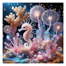 Load image into Gallery viewer, Seahorse Seaweed-Full Round Diamond Painting-40x40cm
