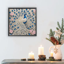 Load image into Gallery viewer, White Peacock-Partial Special Diamond Painting-30x30cm
