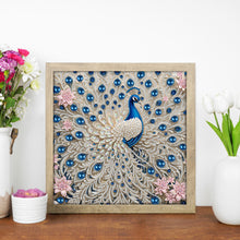 Load image into Gallery viewer, White Peacock-Partial Special Diamond Painting-30x30cm
