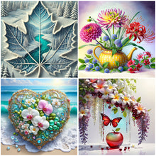 Load image into Gallery viewer, Snow Maple Leaves-Full Round Diamond Painting-40x40cm

