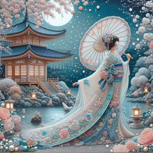 Load image into Gallery viewer, Japanese Geisha Beauty-Full Round Diamond Painting-40x40cm

