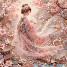 Load image into Gallery viewer, Japanese Geisha Beauty-Full Round Diamond Painting-40x40cm
