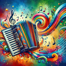 Load image into Gallery viewer, Colorful Musical Instruments Piano-Full Round Diamond Painting-40x40cm
