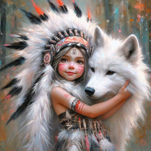 Indian Child-Full Round Diamond Painting-40x40cm