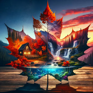 Magic Maple Leaf-Full Round Diamond Painting-30x30cm