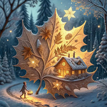 Load image into Gallery viewer, Magic Maple Leaf-Full Round Diamond Painting-30x30cm
