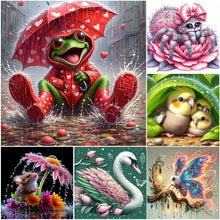Load image into Gallery viewer, Frog In Raincoat-Full Round Diamond Painting-30x30cm
