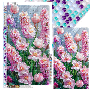 Poppy Flowers-Full Round Diamond Painting-40x70cm-Large Size