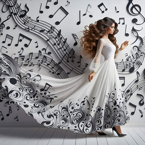 Beautiful Skirt Girl-Full Round Diamond Painting-40x40cm