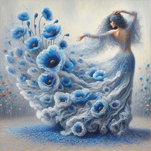 Beautiful Skirt Girl-Full Round Diamond Painting-40x40cm