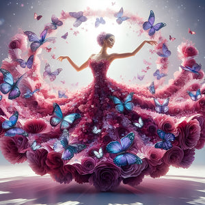 Beautiful Skirt Girl-Full Round Diamond Painting-40x40cm