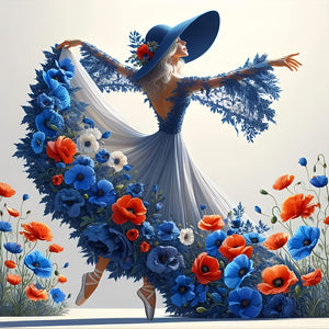 Beautiful Skirt Girl-Full Round Diamond Painting-40x40cm