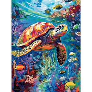 Colorful Seahorse-Full Round Diamond Painting-30x40cm