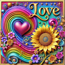 Load image into Gallery viewer, Colorful Love-Full Round Diamond Painting-40x40cm
