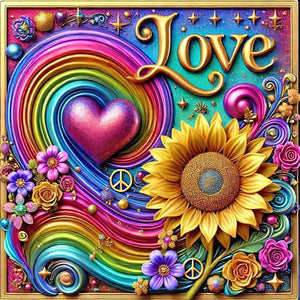Colorful Love-Full Round Diamond Painting-40x40cm