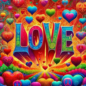 Colorful Love-Full Round Diamond Painting-40x40cm
