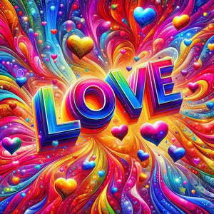 Colorful Love-Full Round Diamond Painting-40x40cm