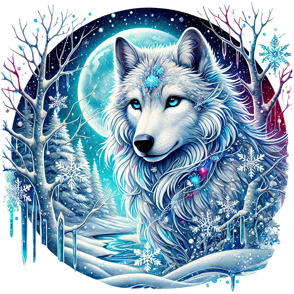 Wolf-Full Round Diamond Painting-30x30cm