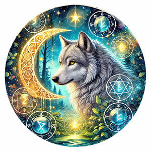 Wolf-Full Round Diamond Painting-30x30cm